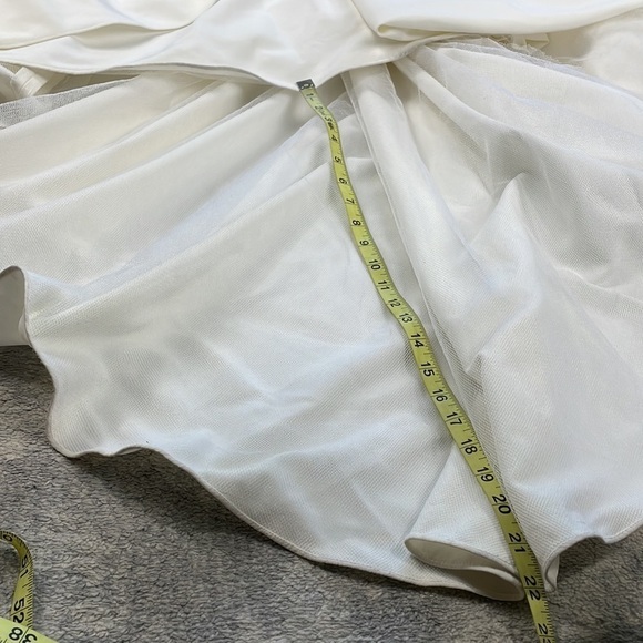 Sarah Seven Viv White Trumpet Wedding Dress Side Sheer Mesh Train Sz 8 - Picture 12 of 17